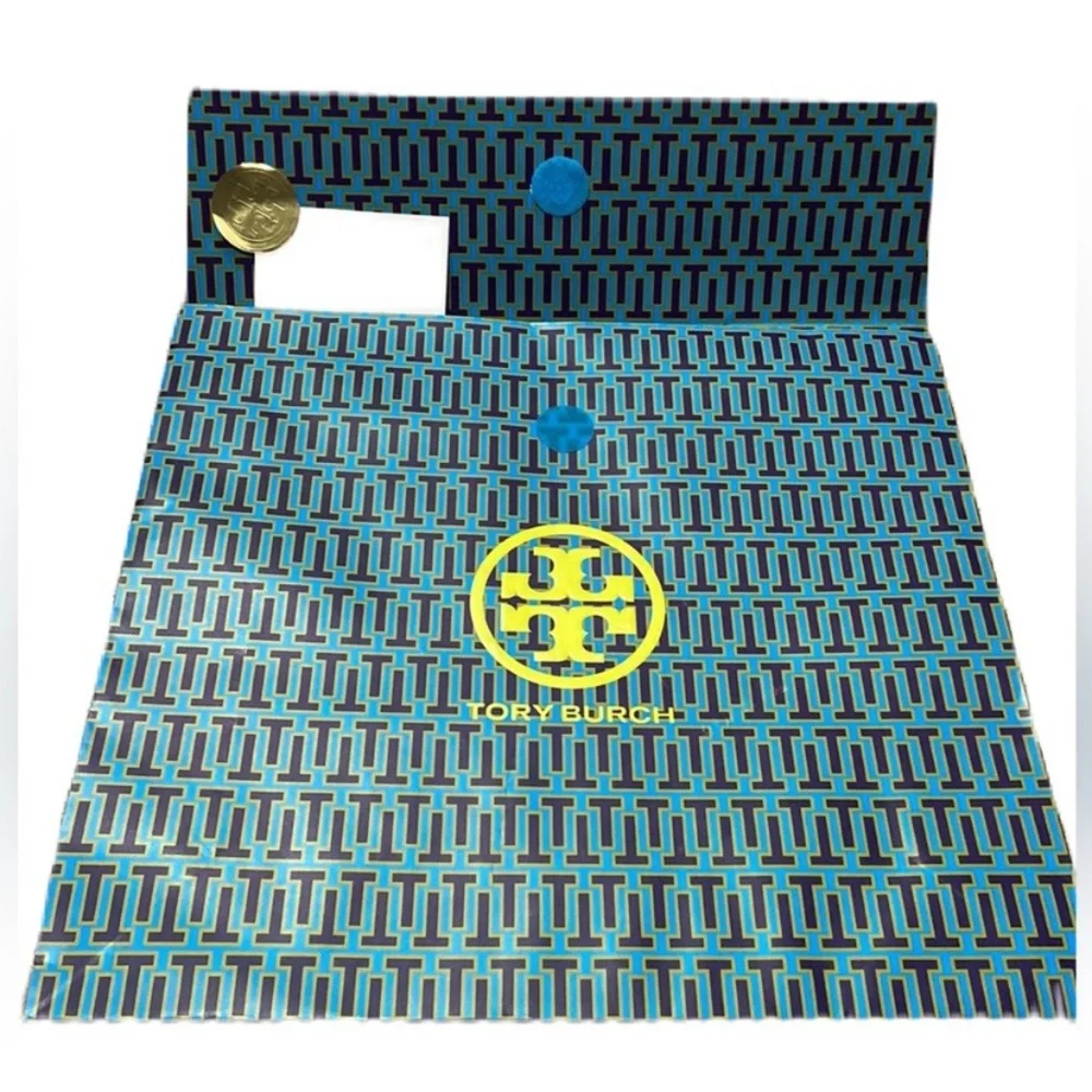 Tory Burch Light Blue/Teal Leather Tote